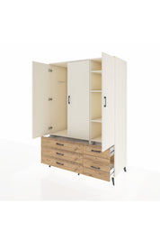 Kronos Dolap 5 Raflı 5 Çekmeceli Tek Askılı 132x59x195 Aytaşı-Aytaşı/Çam