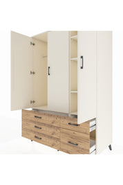 Kronos Dolap 5 Raflı 5 Çekmeceli Tek Askılı 132x59x195 Aytaşı-Aytaşı/Çam