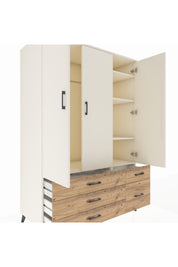 Kronos Dolap 5 Raflı 5 Çekmeceli Tek Askılı 132x59x195 Aytaşı-Aytaşı/Çam