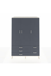 Kronos Dolap 5 Raflı 5 Çekmeceli Tek Askılı 132x59x195 Aytaşı-Antrasit/Antrasit