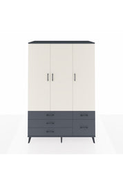 Kronos Dolap 5 Raflı 5 Çekmeceli Tek Askılı 132x59x195 Antrasit-Aytaşı/Antrasit