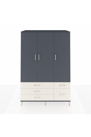 Kronos Dolap 5 Raflı 5 Çekmeceli Tek Askılı 132x59x195 Antrasit-Antrasit/Aytaşı