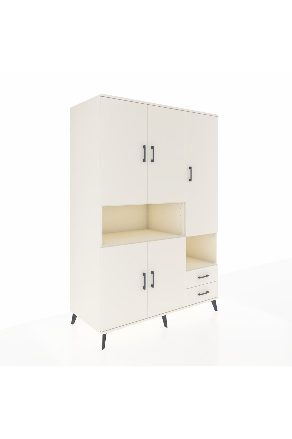 Kronos Dolap 10 Raflı 2 Çekmeceli 5 Kapaklı 132x59x195 Aytaşı-Aytaşı/Aytaşı