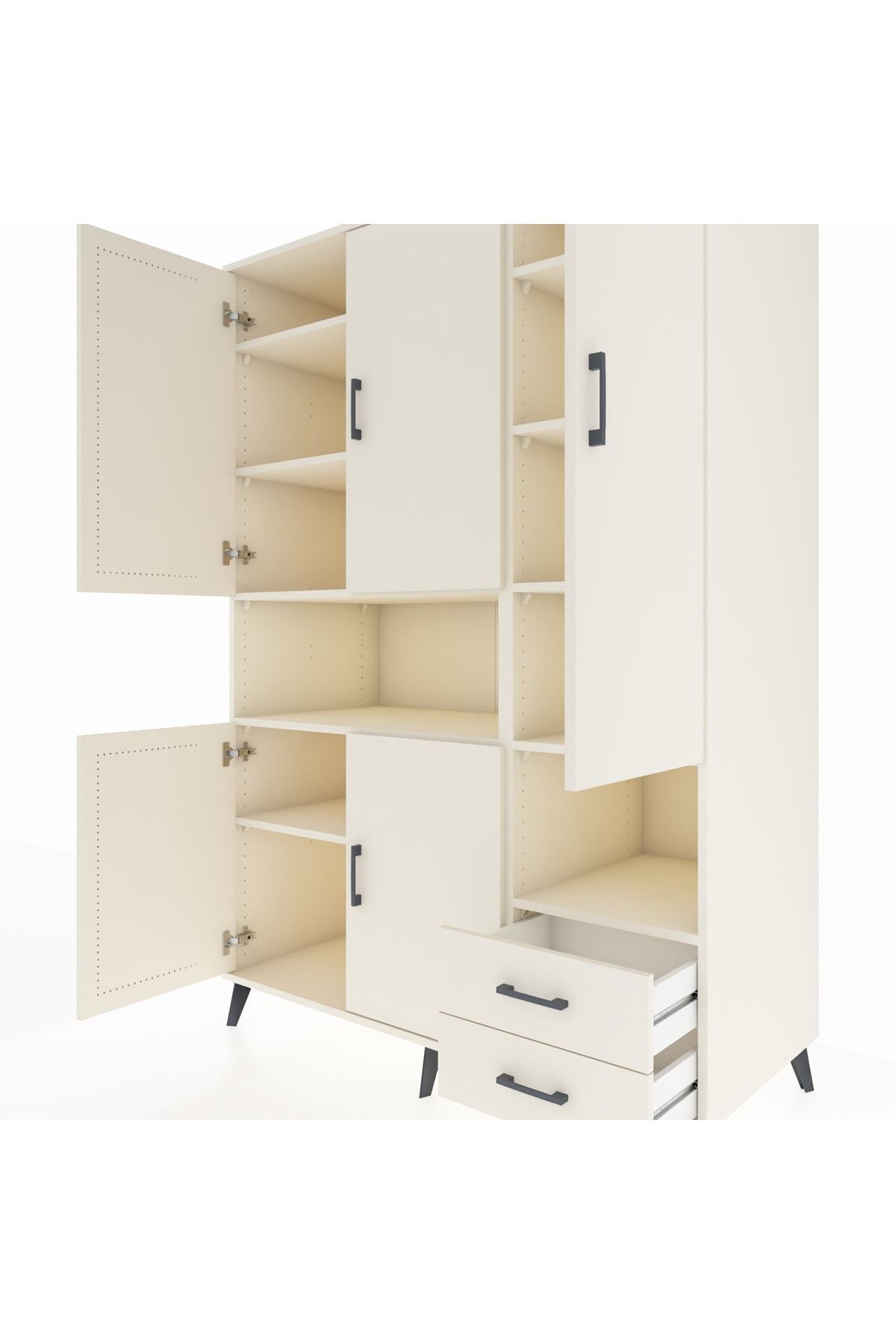 Kronos Dolap 10 Raflı 2 Çekmeceli 5 Kapaklı 132x59x195 Aytaşı-Aytaşı/Aytaşı