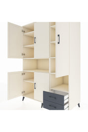 Kronos Dolap 10 Raflı 2 Çekmeceli 5 Kapaklı 132x59x195 Aytaşı-Aytaşı/Antrasit