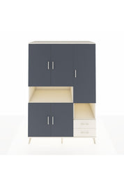 Kronos Dolap 10 Raflı 2 Çekmeceli 5 Kapaklı 132x59x195 Aytaşı-Antrasit/Aytaşı