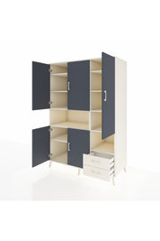 Kronos Dolap 10 Raflı 2 Çekmeceli 5 Kapaklı 132x59x195 Aytaşı-Antrasit/Aytaşı