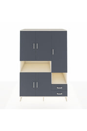 Kronos Dolap 10 Raflı 2 Çekmeceli 5 Kapaklı 132x59x195 Aytaşı-Antrasit/Antrasit