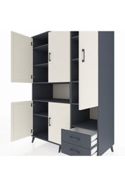 Kronos Dolap 10 Raflı 2 Çekmeceli 5 Kapaklı 132x59x195 Antrasit-Aytaşı/Antrasit