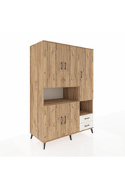 Kronos Dolap 10 Raflı 2 Çekmeceli 5 Kapaklı 132x59x195 Çam-Çam/Aytaşı