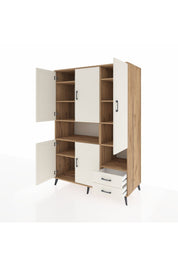 Kronos Dolap 10 Raflı 2 Çekmeceli 5 Kapaklı 132x59x195 Çam-Aytaşı/Aytaşı