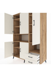 Kronos Dolap 10 Raflı 2 Çekmeceli 5 Kapaklı 132x59x195 Çam-Aytaşı/Aytaşı