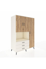 Kronos Dolap 7 Raflı 3 Çekmeceli 3 Kapaklı 132x59x195 Aytaşı-Çam/Aytaşı