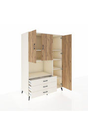 Kronos Dolap 7 Raflı 3 Çekmeceli 3 Kapaklı 132x59x195 Aytaşı-Çam/Aytaşı