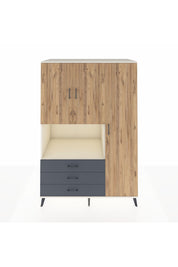 Kronos Dolap 7 Raflı 3 Çekmeceli 3 Kapaklı 132x59x195 Aytaşı-Çam/Antrasit