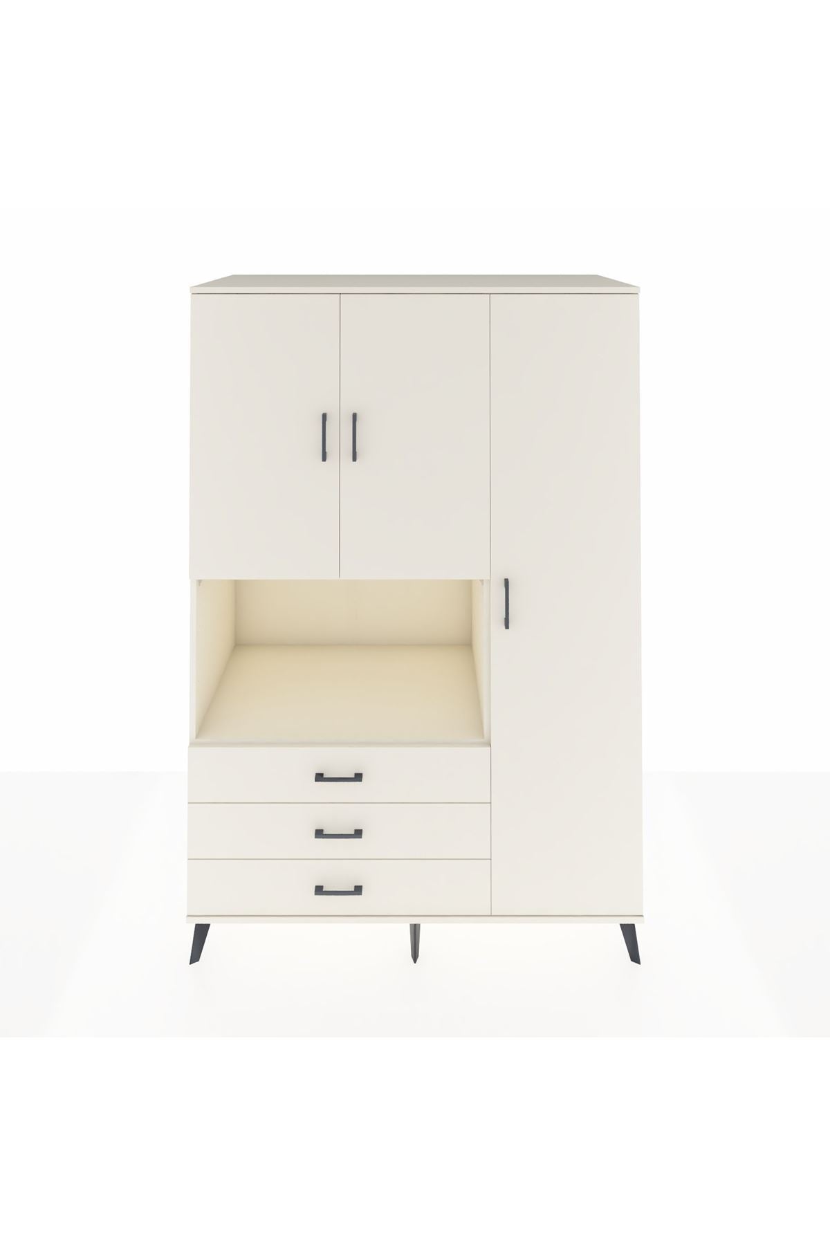 Kronos Dolap 7 Raflı 3 Çekmeceli 3 Kapaklı 132x59x195 Aytaşı-Aytaşı/Aytaşı