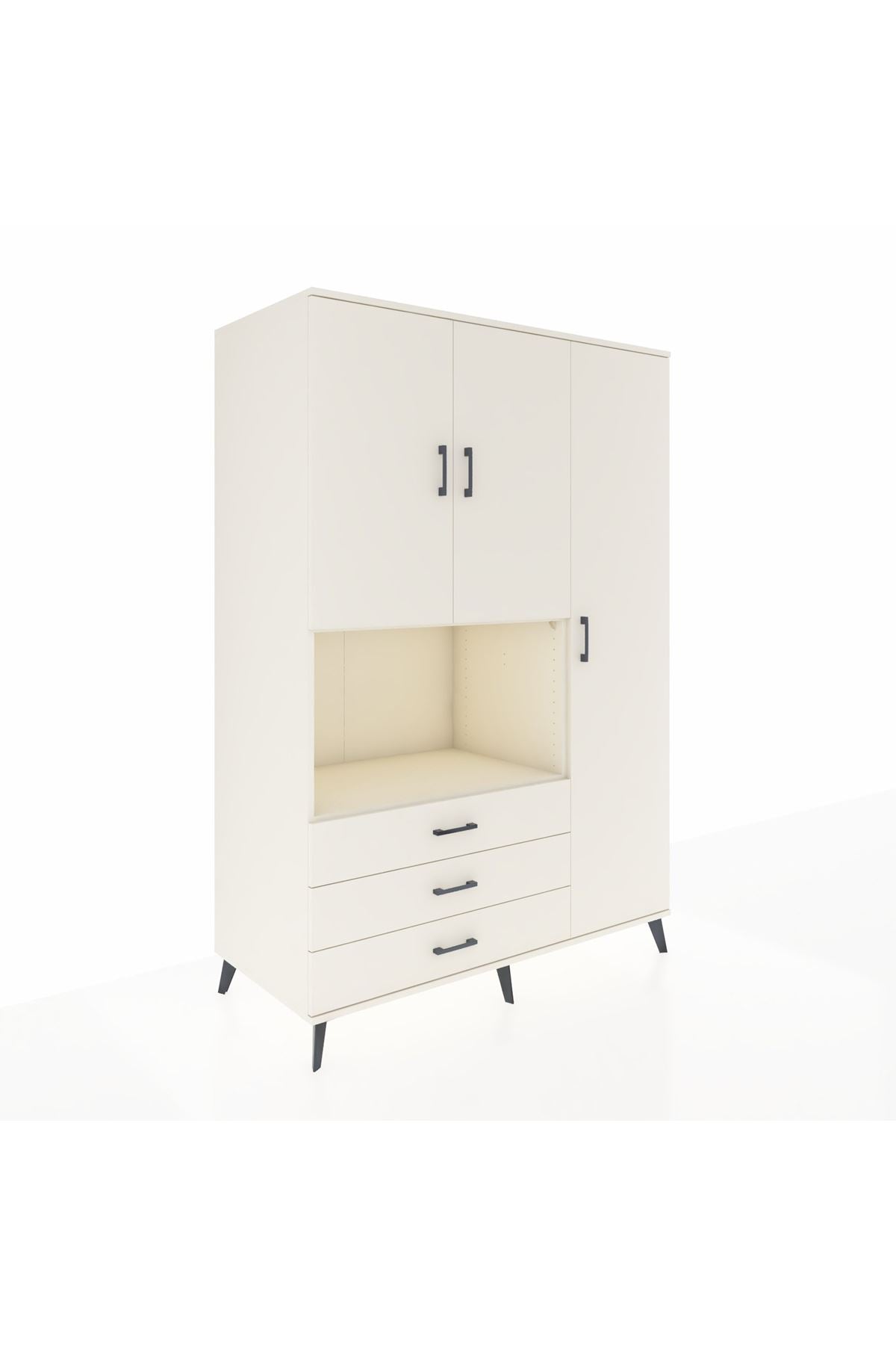 Kronos Dolap 7 Raflı 3 Çekmeceli 3 Kapaklı 132x59x195 Aytaşı-Aytaşı/Aytaşı