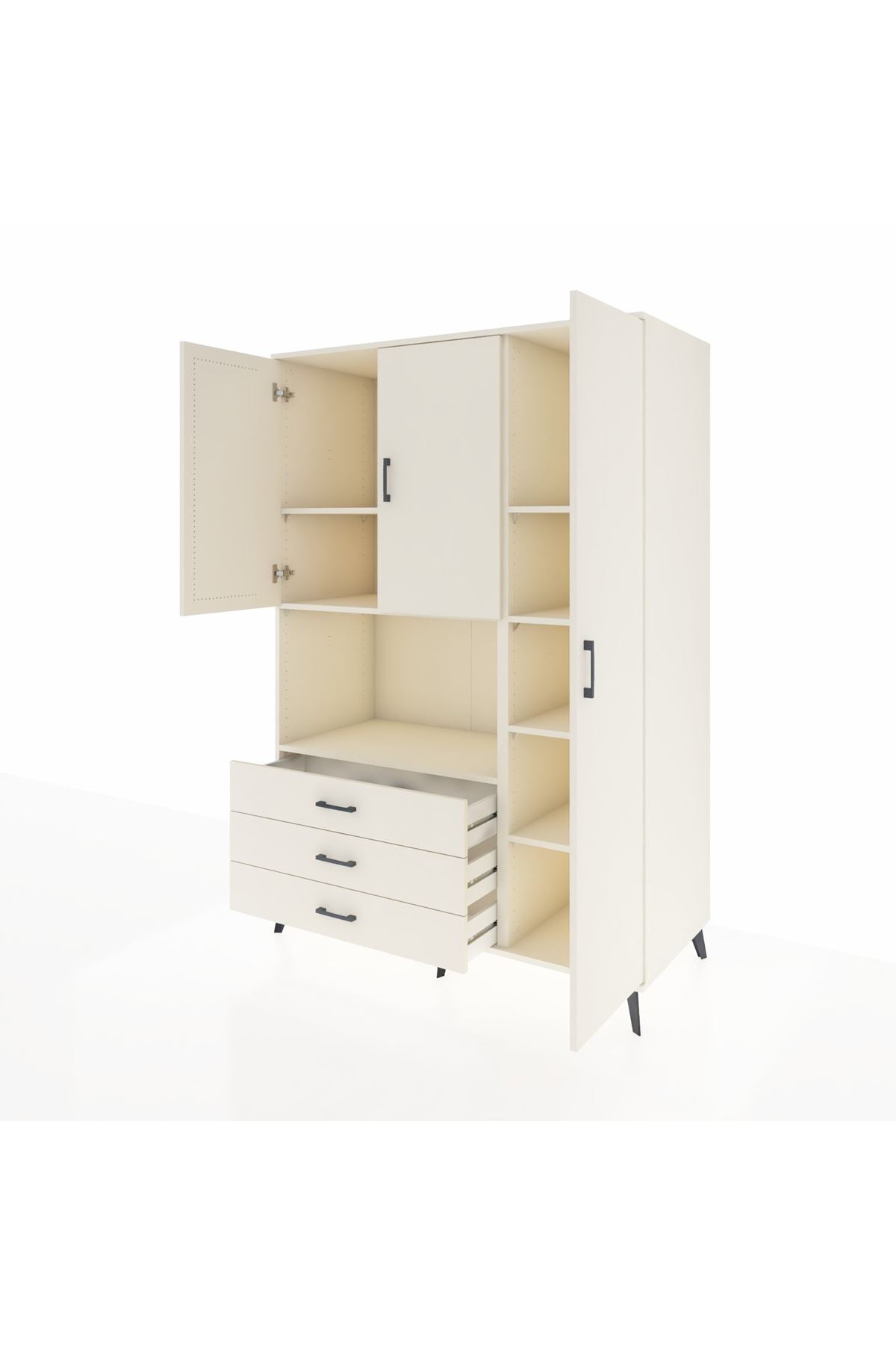 Kronos Dolap 7 Raflı 3 Çekmeceli 3 Kapaklı 132x59x195 Aytaşı-Aytaşı/Aytaşı