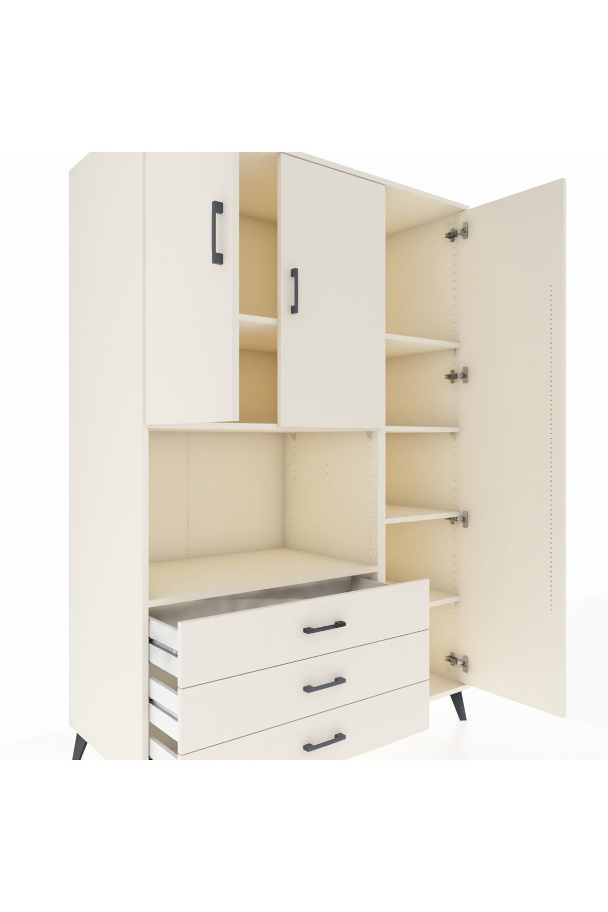 Kronos Dolap 7 Raflı 3 Çekmeceli 3 Kapaklı 132x59x195 Aytaşı-Aytaşı/Aytaşı