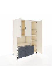 Kronos Dolap 7 Raflı 3 Çekmeceli 3 Kapaklı 132x59x195 Aytaşı-Aytaşı/Antrasit