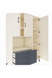 Kronos Dolap 7 Raflı 3 Çekmeceli 3 Kapaklı 132x59x195 Aytaşı-Aytaşı/Antrasit