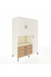 Kronos Dolap 7 Raflı 3 Çekmeceli 3 Kapaklı 132x59x195 Aytaşı-Aytaşı/Çam