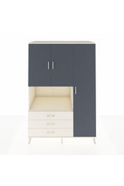 Kronos Dolap 7 Raflı 3 Çekmeceli 3 Kapaklı 132x59x195 Aytaşı-Antrasit/Aytaşı