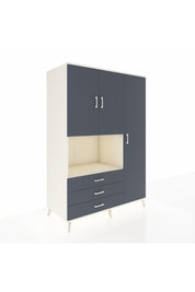 Kronos Dolap 7 Raflı 3 Çekmeceli 3 Kapaklı 132x59x195 Aytaşı-Antrasit/Antrasit