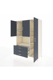 Kronos Dolap 7 Raflı 3 Çekmeceli 3 Kapaklı 132x59x195 Aytaşı-Antrasit/Antrasit