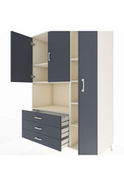 Kronos Dolap 7 Raflı 3 Çekmeceli 3 Kapaklı 132x59x195 Aytaşı-Antrasit/Antrasit