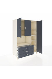 Kronos Dolap 7 Raflı 3 Çekmeceli 3 Kapaklı 132x59x195 Aytaşı-Antrasit/Antrasit