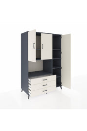 Kronos Dolap 7 Raflı 3 Çekmeceli 3 Kapaklı 132x59x195 Antrasit-Aytaşı/Aytaşı