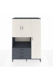 Kronos Dolap 7 Raflı 3 Çekmeceli 3 Kapaklı 132x59x195 Antrasit-Aytaşı/Antrasit