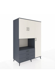 Kronos Dolap 7 Raflı 3 Çekmeceli 3 Kapaklı 132x59x195 Antrasit-Aytaşı/Antrasit