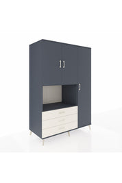 Kronos Dolap 7 Raflı 3 Çekmeceli 3 Kapaklı 132x59x195 Antrasit-Antrasit/Aytaşı