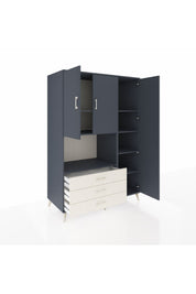 Kronos Dolap 7 Raflı 3 Çekmeceli 3 Kapaklı 132x59x195 Antrasit-Antrasit/Aytaşı