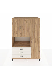 Kronos Dolap 7 Raflı 3 Çekmeceli 3 Kapaklı 132x59x195 Çam-Çam/Aytaşı