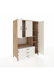 Kronos Dolap 7 Raflı 3 Çekmeceli 3 Kapaklı 132x59x195 Çam-Aytaşı/Aytaşı