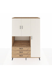 Kronos Dolap 7 Raflı 3 Çekmeceli 3 Kapaklı 132x59x195 Çam-Aytaşı/Çam