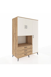 Kronos Dolap 7 Raflı 3 Çekmeceli 3 Kapaklı 132x59x195 Çam-Aytaşı/Çam