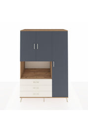 Kronos Dolap 7 Raflı 3 Çekmeceli 3 Kapaklı 132x59x195 Çam-Antrasit/Aytaşı