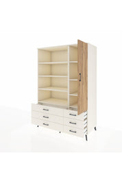 Kronos Dolap 8 Raflı 6 Çekmeceli Tek Kapaklı 132x59x195 Aytaşı-Çam/Aytaşı