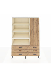 Kronos Dolap 8 Raflı 6 Çekmeceli Tek Kapaklı 132x59x195 Aytaşı-Çam/Çam