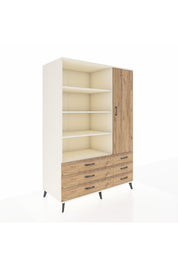 Kronos Dolap 8 Raflı 6 Çekmeceli Tek Kapaklı 132x59x195 Aytaşı-Çam/Çam