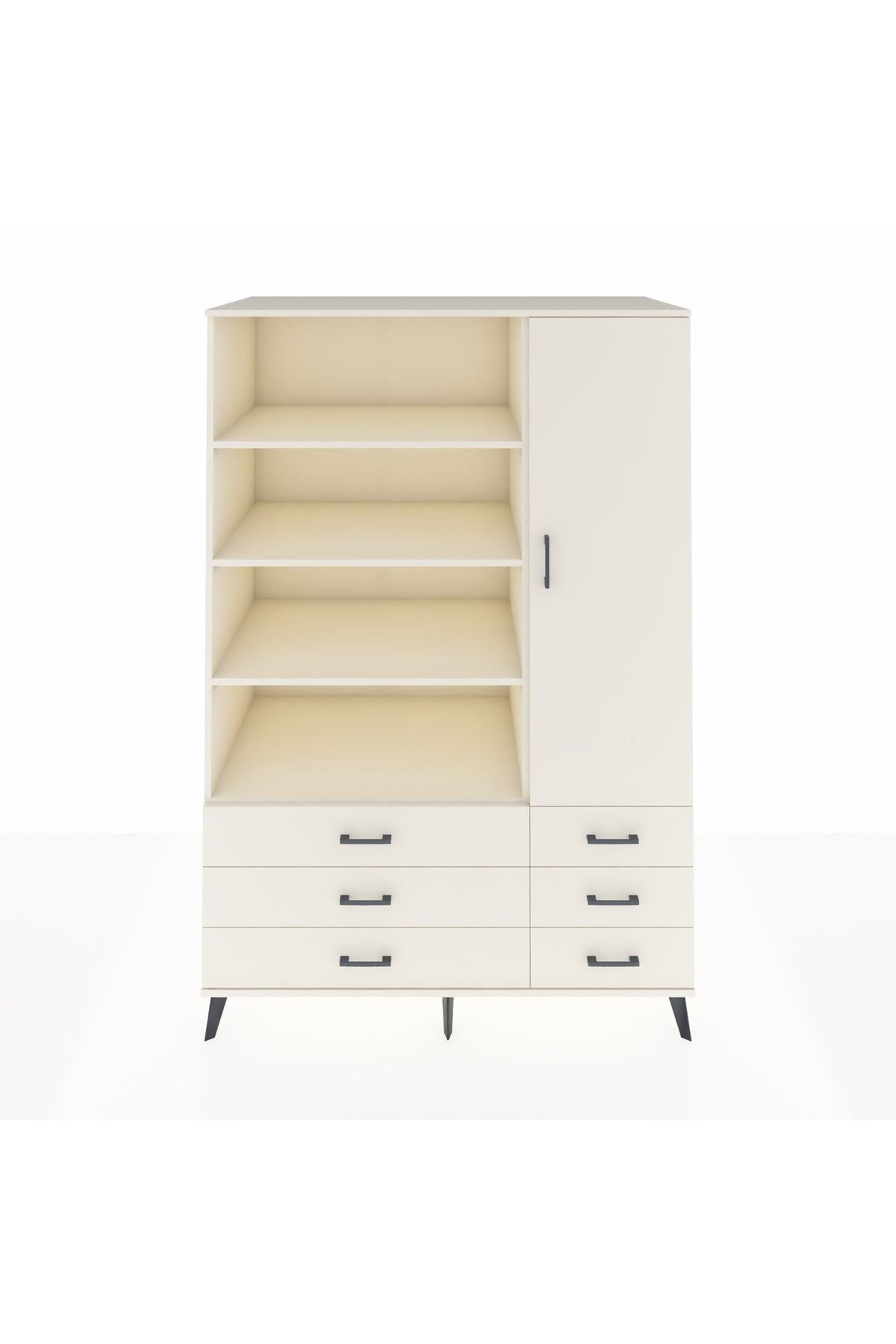 Kronos Dolap 8 Raflı 6 Çekmeceli Tek Kapaklı 132x59x195 Aytaşı-Aytaşı/Aytaşı