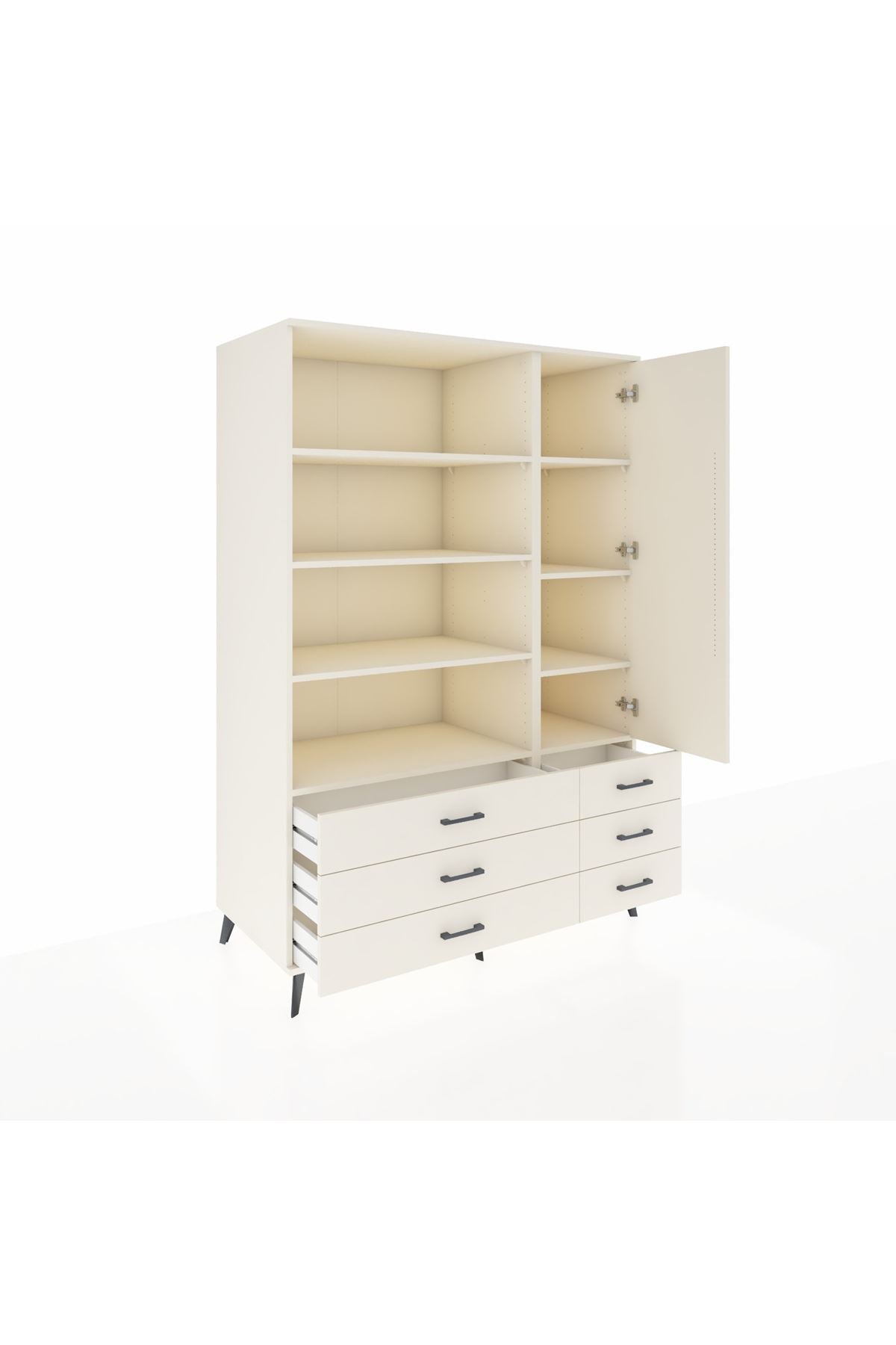 Kronos Dolap 8 Raflı 6 Çekmeceli Tek Kapaklı 132x59x195 Aytaşı-Aytaşı/Aytaşı