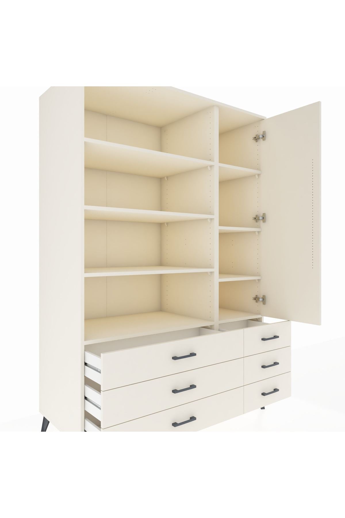 Kronos Dolap 8 Raflı 6 Çekmeceli Tek Kapaklı 132x59x195 Aytaşı-Aytaşı/Aytaşı