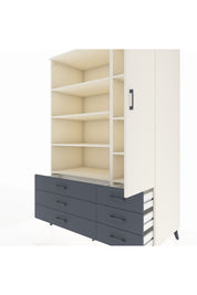 Kronos Dolap 8 Raflı 6 Çekmeceli Tek Kapaklı 132x59x195 Aytaşı-Aytaşı/Antrasit