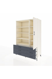 Kronos Dolap 8 Raflı 6 Çekmeceli Tek Kapaklı 132x59x195 Aytaşı-Aytaşı/Antrasit