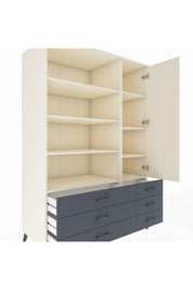 Kronos Dolap 8 Raflı 6 Çekmeceli Tek Kapaklı 132x59x195 Aytaşı-Aytaşı/Antrasit